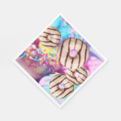 レインボーカラフルドナツ紙ナプキンス スタンダードランチョンナプキン (角)