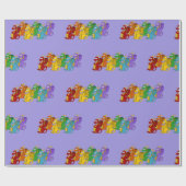 レインボーカラフルドラゴン漫画 ラッピングペーパー (フラット)