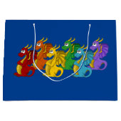 レインボーカラフルドラゴン漫画 ラージペーパーバッグ (正面)