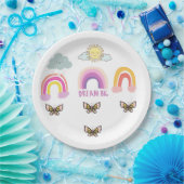 レインボーカラフルドリームビッグ ペーパープレート (パーティー)