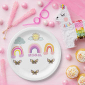 レインボーカラフルドリームビッグ ペーパープレート (パーティー)