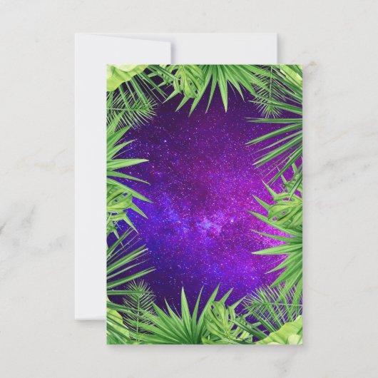 レインボーカラフルネオングローサファリパーティー動物 サンキューカード (裏面)