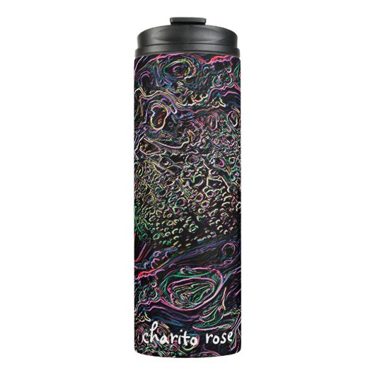 レインボーカラフルネオン大理石のバブルライン タンブラー (正面)