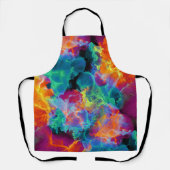 レインボーカラフルネオン抽象芸術水彩 エプロン (正面)