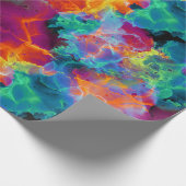 レインボーカラフルネオン抽象芸術水彩 ラッピングペーパー (角)