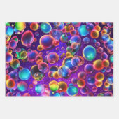 レインボーカラフルネオ白熱［赤熱］光を放つバブル80年代90年代 ラッピングペーパーシート (正面2)