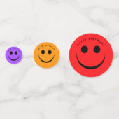 レインボーカラフルハピー顔誕生日紙吹雪 コンフェッティ (正面)