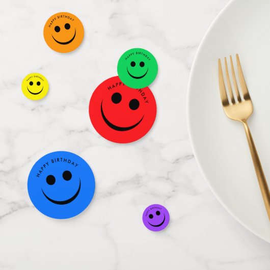 レインボーカラフルハピー顔誕生日紙吹雪 コンフェッティ (グループ)