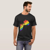 レインボーカラフルハンズピンキー誓いLgbtq P Tシャツ (正面フル)