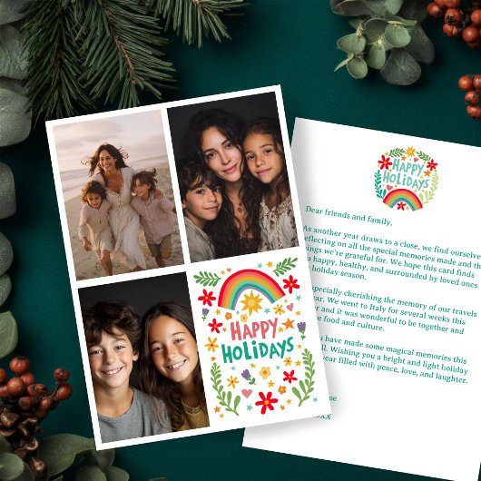 レインボーカラフルハンド引きカスタム出し3 PHOTO Letter シーズンカード