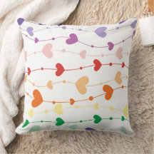 レインボーカラフルハートガーランドパターン