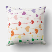 レインボーカラフルハートガーランドパターン クッション (裏面)
