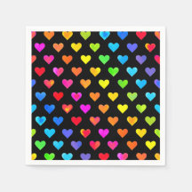 レインボーカラフルハートストライプパターン