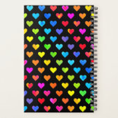 レインボーカラフルハートストライプパターン プランナー手帳 (裏面)