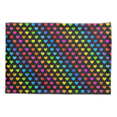 レインボーカラフルハートストライプパターン 枕カバー (裏面)