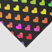 レインボーカラフルハートストライプパターン 薄葉紙 (詳細)