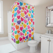レインボーカラフルハートバレンタイン シャワーカーテン (インサイチュ)