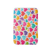 レインボーカラフルハートバレンタイン バスマット (正面縦)