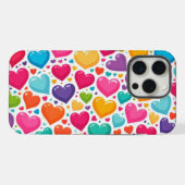 レインボーカラフルハートバレンタイン iPhoneケース (裏面横)
