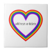 レインボーカラフルハートプライドタイルカスタム文字 タイル (正面)