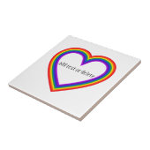 レインボーカラフルハートプライドタイルカスタム文字 タイル (側面)