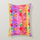 レインボーカラフルハートボホアート アクセントクッション (正面(垂直))