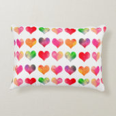 レインボーカラフルハートボホアート アクセントクッション (裏面)
