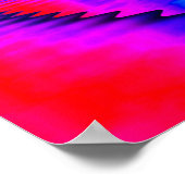 レインボーカラフルハート反射 ポスター (角)