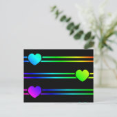 レインボーカラフルハート数々のカラーラブハート ポストカード (スタンド正面)
