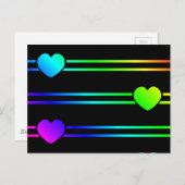 レインボーカラフルハート数々のカラーラブハート ポストカード (正面/裏面)