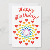 レインボーカラフルハート 招待状 (正面)