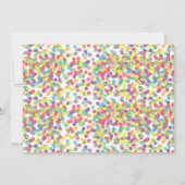 レインボーカラフルバウンス誕生日ガールと写真 招待状 (裏面)