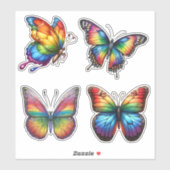 レインボーカラフルバタフライセット防水 シール (シート)