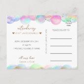 レインボーカラフルバブル写真誕生のお知らせ 案内ポストカード (裏面)