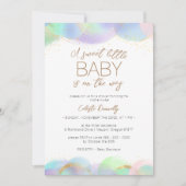 レインボーカラフルバブル甘い小さな赤ちゃんシャワー 招待状 (正面)