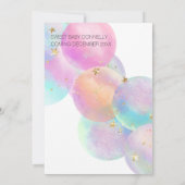 レインボーカラフルバブル白Oh男の赤ちゃんシャワー 招待状 (裏面)