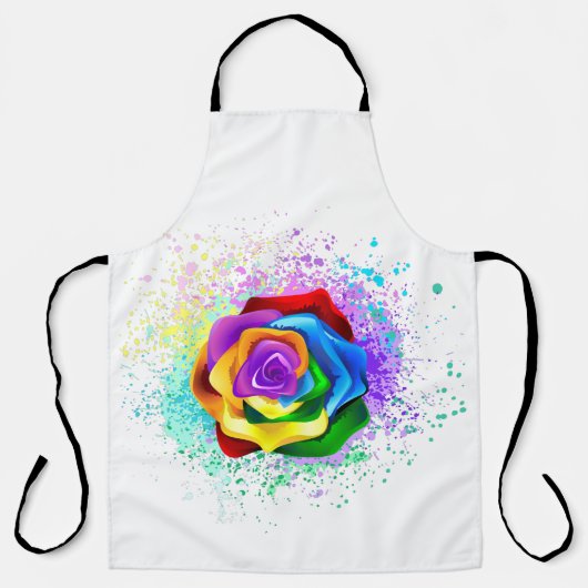 レインボーカラフルバラ エプロン (正面)