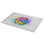 レインボーカラフルバラ カッティングボード (角)