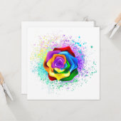 レインボーカラフルバラ カード (正面/裏面インサイチュ)