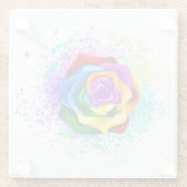 レインボーカラフルバラ ガラスコースター (裏面)