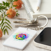 レインボーカラフルバラ キーホルダー (正面右)