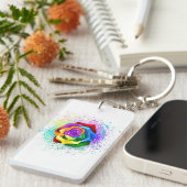 レインボーカラフルバラ キーホルダー (正面右)