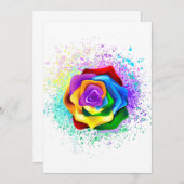 レインボーカラフルバラ サンキューカード (正面/裏面)
