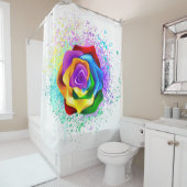 レインボーカラフルバラ シャワーカーテン (インサイチュ)