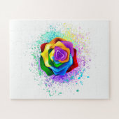 レインボーカラフルバラ ジグソーパズル (横)