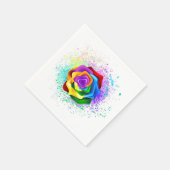 レインボーカラフルバラ スタンダードカクテルナプキン (角)