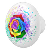 レインボーカラフルバラ セラミックノブ (右)