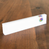 レインボーカラフルバラ デスクネームプレート (側面)