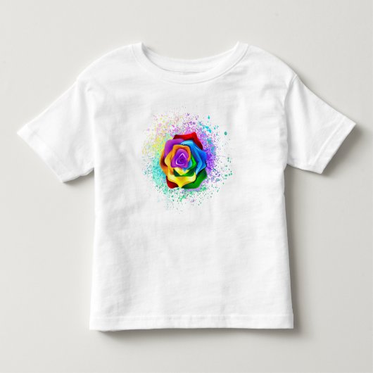レインボーカラフルバラ トドラーTシャツ (正面)