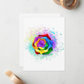 レインボーカラフルバラ ノートカード (正面/裏面インサイチュ)